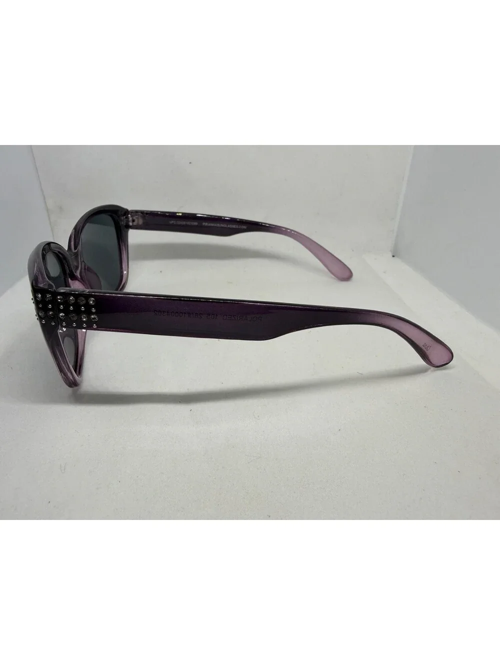 Piranha Womens Polarized Sunglasses Rhinestones Cat Eye Purple Style # 62108